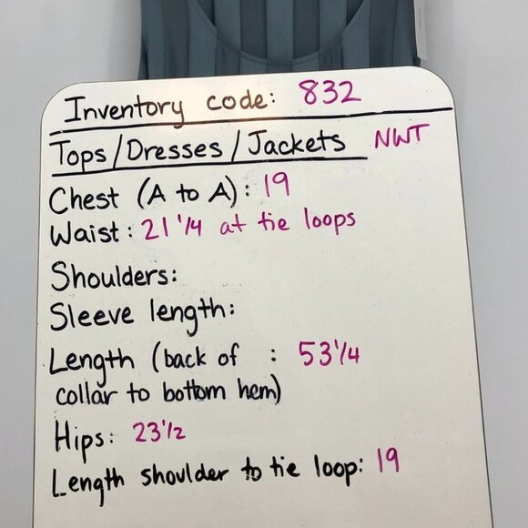 NWT Sita Murt teal blue mixed stripe Sleeveless maxi  dress waist tie size ~LG - Picture 14 of 16